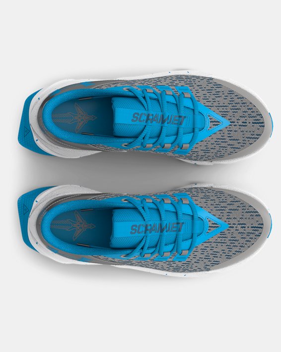 Boys' Grade School UA Scramjet 5 Speckle Running Shoes, Gray, pdpMainDesktop image number 2